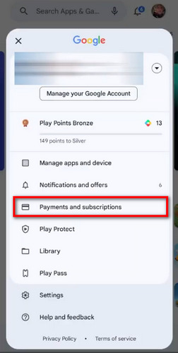 cancel hulu subscription on google play