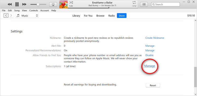 cancel hulu subscription on itunes