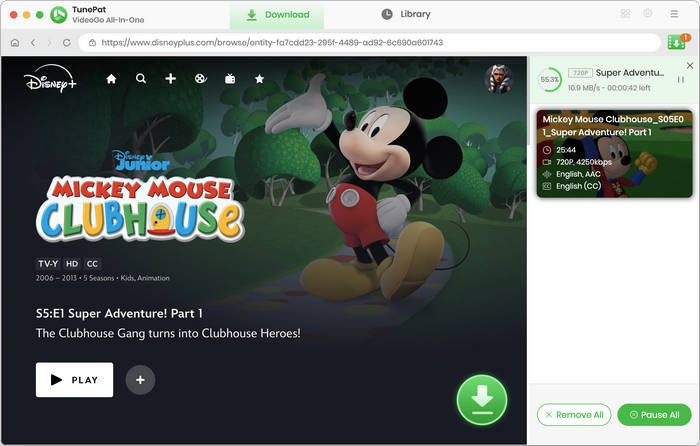 download disney plus video