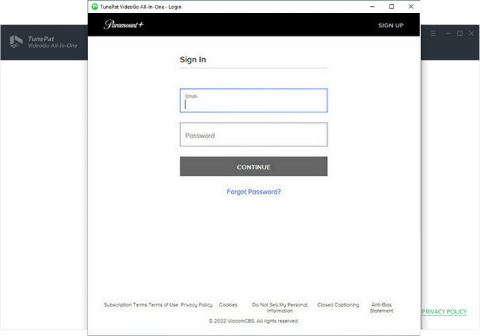 log in to paramount plus account