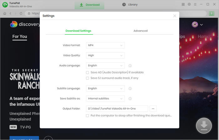 choose the settings